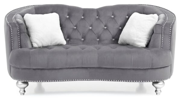 Charming Traditional Loveseat - Gray
