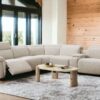 Dayana - Boucle Power Recliner Sectional Sofa For 5 People With Cupholder Console Adjustable Headrest - Beige - Image 10