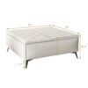 Modern Wood And Fabric Square Storage Ottoman Coffee Table With Lift - Top Design - Upholstered Bench For Living Room Organization - Beige - Image 3