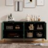 Modern Light Luxury Style Large Storage Space Sideboard With 4 Doors And Rebound Device - Olive Green - Image 6