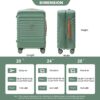 20" Carry On Luggage Lightweight Suitcase Tsa Lock USB Port Luggage Wheel Lock Artificial Leather Top Handle Spinner Wheels - Green - Image 4