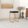Joel - Mid-Century Modern Luxury Upholstered Stool - Black / Gold - Image 8
