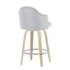 Ahoy - Mid-Century Modern Fixed Height Counter Stool With Natural Legs / Round Chrome Footrest (Set of 2) - Light Gray - Image 4