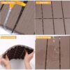 Plastic Interlocking Deck Tiles, (Set of 44), Patio Flooring Outdoor Waterproof All Weather Use For Garden Poolside Front / Back Yard - Light Coffee Color - Image 11
