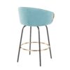 Claire - Contemporary / Glam Counter Stool (Set of 2) - Black / Light Blue - Image 4