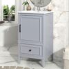 20" Bathroom Vanity With Sink, Bathroom Cabinet With A Door, Door Shelf Storage And Adiustable Foot Pads, A Drawer - Gray - Image 2