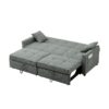 3 In 1 Convertible Sleeper Sofa Bed, Modern Fabric Loveseat Futon Sofa Couch Pullout Bed, Small Love Seat Lounge Sofa Reclining Backrest, Pillows, Pockets, Home Furniture For Living Room - Gray - Image 11