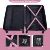 3 Piece Luggage Sets Lightweight Suitcase With Two Hooks, Spinner Wheels, Tsa Lock, (20/24/28) - Pink - Image 11