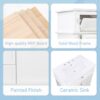 Freestanding 30" Bathroom Vanity With Sink, Soft Closing Door, Tip Out Drawer - White - Image 8