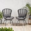 Calypso - Outdoor Chair With Water Resistance Cushion And Iron Frame - Gray - Image 2