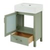 Bathroom Vanity With Ceramic Sink And Ample Storage, Ideal For Small Bathrooms - Green - Image 15
