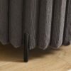 Upholstered Round Pouf Ottoman Foot Rest With Black Metal Legs - Charcoal - Image 6