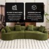 4 Seater Sofa With Chenille Fabric, 30D, 60 Hardness Full Sponge, 4 Pillow For Living Room, Home Furniture Sleeper Sectional Sofa For Apartment - Green - Image 7