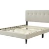 Full Sized Upholstered Bed With USB - Off White - Image 4