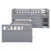 Twin Loft And Platform Bed With 7 Drawers And Full Guardrails, Modern L Shaped Space Saving - Gray - Image 14