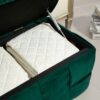 Upholstered Fabric Storage Ottoman Bench With Safety Hinge For Living Room & Bedroom - Green - Image 16