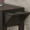 Accent Side Table, Storage, Lamp, Transitional - Espresso - Image 2