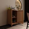 Bamboo Freestanding Storage Cabinet With Door And Shelf For Bathroom, Living Room, Kitchen - Natural / Natural Wood - Image 4