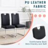 (Set of 4) Thickened Dining Chairs With Built In Spring Packages And Ergonomic Design Perfectly Blending Comfort And Elegance - Black - Image 10