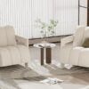 Modern Minimalist Leisure Armchair With L Shaped Armrests For Living Room - White - Image 6