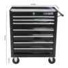 7 Drawers Multifunctional Tool Cart With Wheels - Black - Image 3