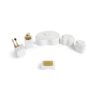 Marble Bathroom Accessories Set - Natural Stone - White / Natural - Image 6