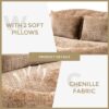 Bean Bag Sofa Lazy Sofa Durable Comfort Lounger High Back Bean Bag Chair Couch - Coffee - Image 6