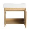 Modern 24" Bathroom Vanity With Ceramic Basin, Wall Mounted Floating Sink Combo, Wooden Storage Cabinet - Oak - Image 10
