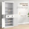 Homcom - 72" Kitchen Pantry, Tall Storage Cabinet, Freestanding Cupboard With Drawer, Doors And Adjustable Shelves - White - Image 5