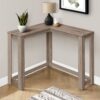 Corner Accent Console Table For Entryway, Contemporary And Modern - Taupe - Image 2