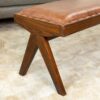 Chad - Mid-Century Modern Leather Bench - Brown / Tan - Image 7