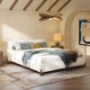 Alpine - Queen Puffy Modern Platform Bed - Ivory White - Image 9