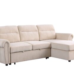 Ashton - Reversible Sleeper Sectional Sofa Chaise - Beige