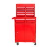 Rolling Tool Chest, 5 Drawer Tool Box Organizer With Lockable Wheels & Sliding Drawers & Detachable Top & Adjustable Shelf, Tool Storage Cabinet For Garage Workshop - Red - Image 4