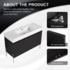 Freestanding Bathroom Vanity With Resin Sink And Storage Cabinet - Dark Oak - Image 8