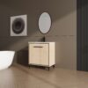 30" Bathroom Vanity Base With Basin And Storage Cabinet - Oak - Image 5