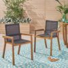 Dining Chair With Frame And Mesh Seating (Set of 2) - Teak - Image 2