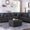 Cooper - 7 Piece Reversible L-Shape Sectional Sofa & Comfort Ottoman And Cupholder - Dark Gray - Image 7