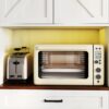Farmhouse Kitchen Pantry Sideboard With Cabinet And Drawer, Multi Functional Kitchen Buffet With Hutch And Glass Holder, Microwave Stand With Charging Station - Brown / Antique White - Image 13