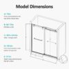 Frameless Double Sliding Soft-Close Shower Door, 3 / 8"Thick SGCC Tempered Glass Door - Brushed Nickel - Image 3