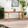 Contemporary Slat Top Outdoor Dining Table - Brown - Image 5