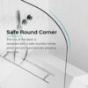 Frameless Shower Doors For Bathtub, 1 / 4" SGCC Tempered Glass - Chrome Finish - Image 6