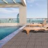 Wood Plastic Composite Deck Tiles (Set of 20), Sustainable Composite Decking Resist Rust, Water, Weather, Easy To Diy & Maintain, Ideal For Patios, Balconies, Rooftops - Light Coffee - Image 3