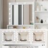 Vanity Desk With Mirror & Light, Large Drawer Three Level Storage Dresser, 3 Lighting Modes Adjustable Brightness, Bedroom Dressing Table (With Stool) - White - Image 5