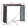 Log Storage Shed, Log Holder With Roof, Log Storage Shed, Firewood Rack For Backyard Garden Patio Porch, Anthracite Galvanized Steel - Black - Image 6