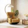 Adjustable Swivel Lounge Chair With 360 Degree Rotating Seat And Headrest Support, Leisure Chair Deck Chair Game Chair For Living Room - Yellow - Image 11