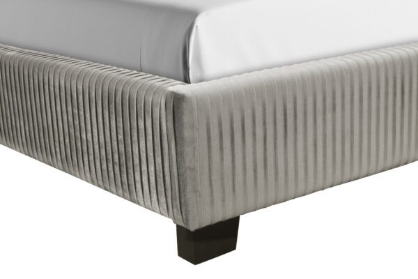 King Upholstered Bed - Light Gray