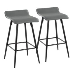 Ale - Contemporary Fixed Height Counter Stool (Set of 2) - Black / Gray