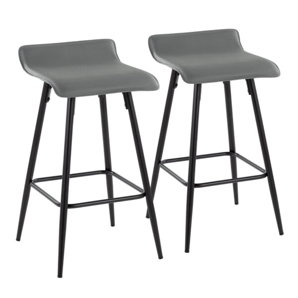 Ale - Contemporary Fixed Height Counter Stool (Set of 2) - Black / Gray