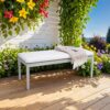 Outdoor Patio Stationary Bench With Sunbrella Fabric Cushion - Grayish - Image 7